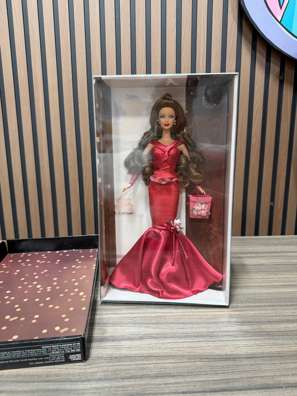 Barbie Birthday Wishes Doll Brunette Red Dress 2004 Mattel #C6229 NRFB