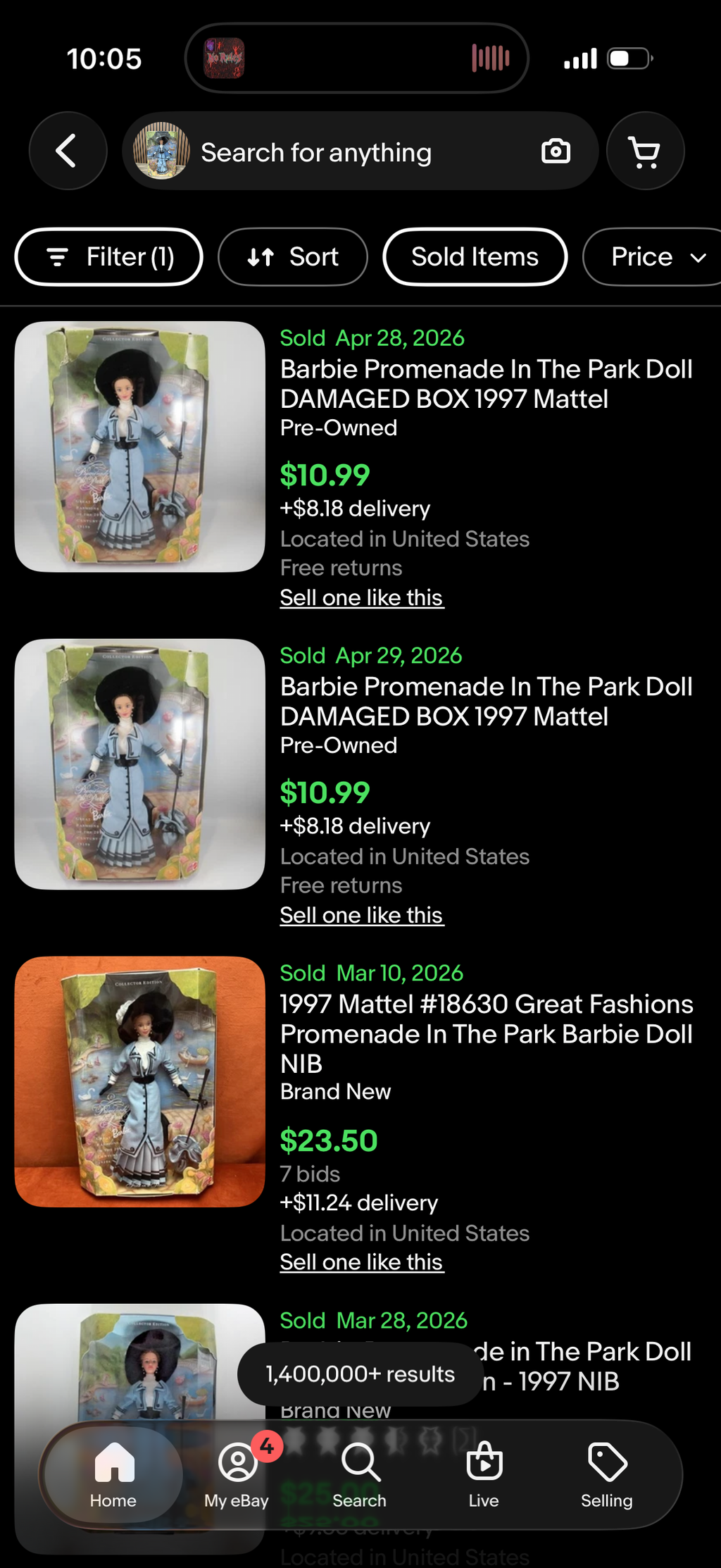 Promenade in the Park Barbie Doll Great Fashions of the 20th Century 1910s