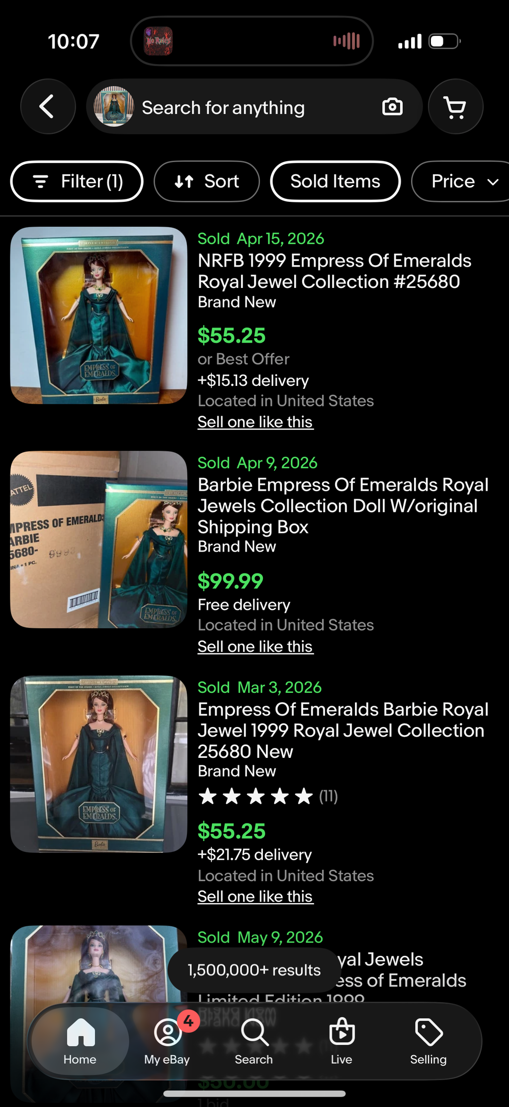 Barbie Empress of Emeralds Doll Royal Jewels Collection 1999 Mattel 25680