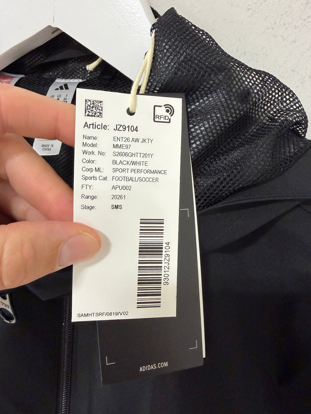 Adidas Entrada 26 All-Weather Jacket Youth – Black/White