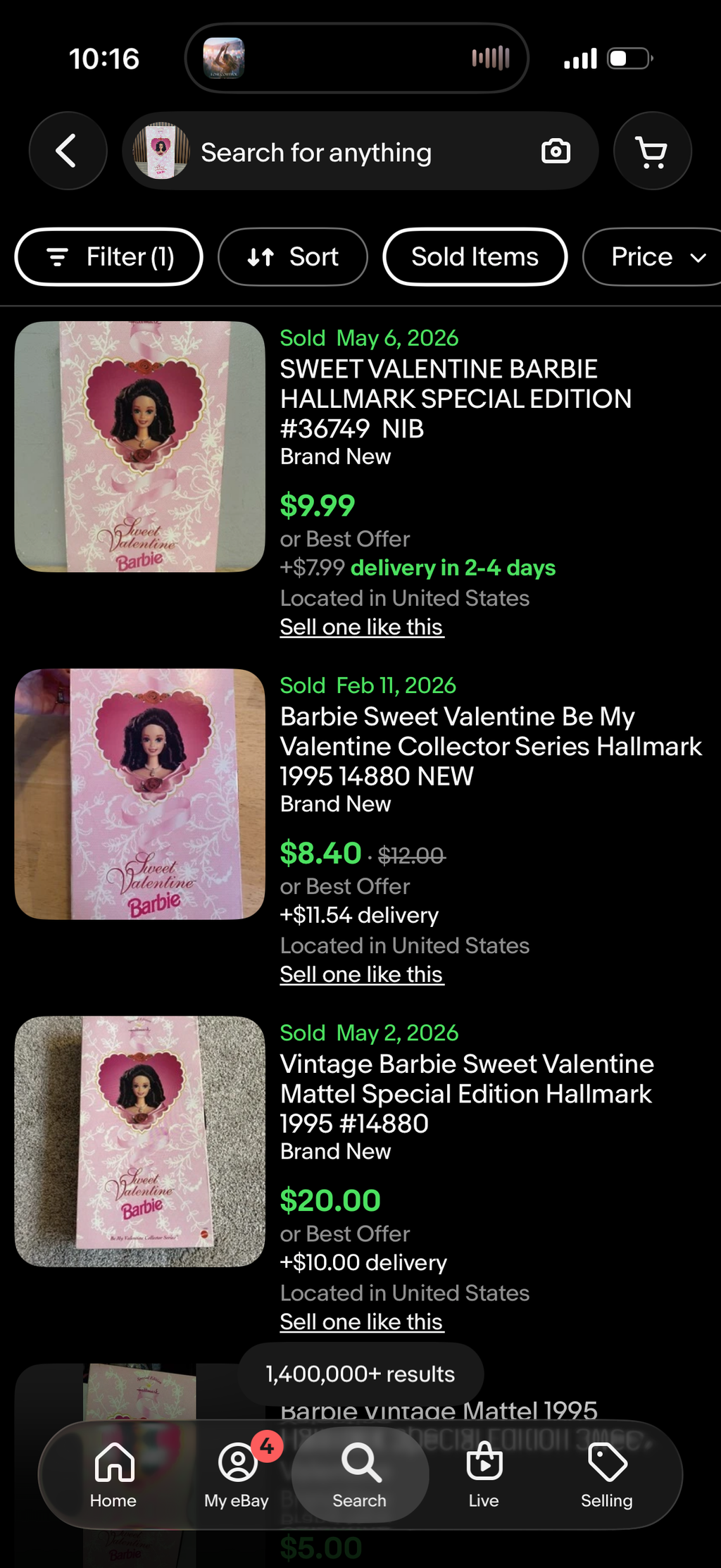 Sweet Valentine Barbie Hallmark Be My Valentine Collector Series Mattel 14880