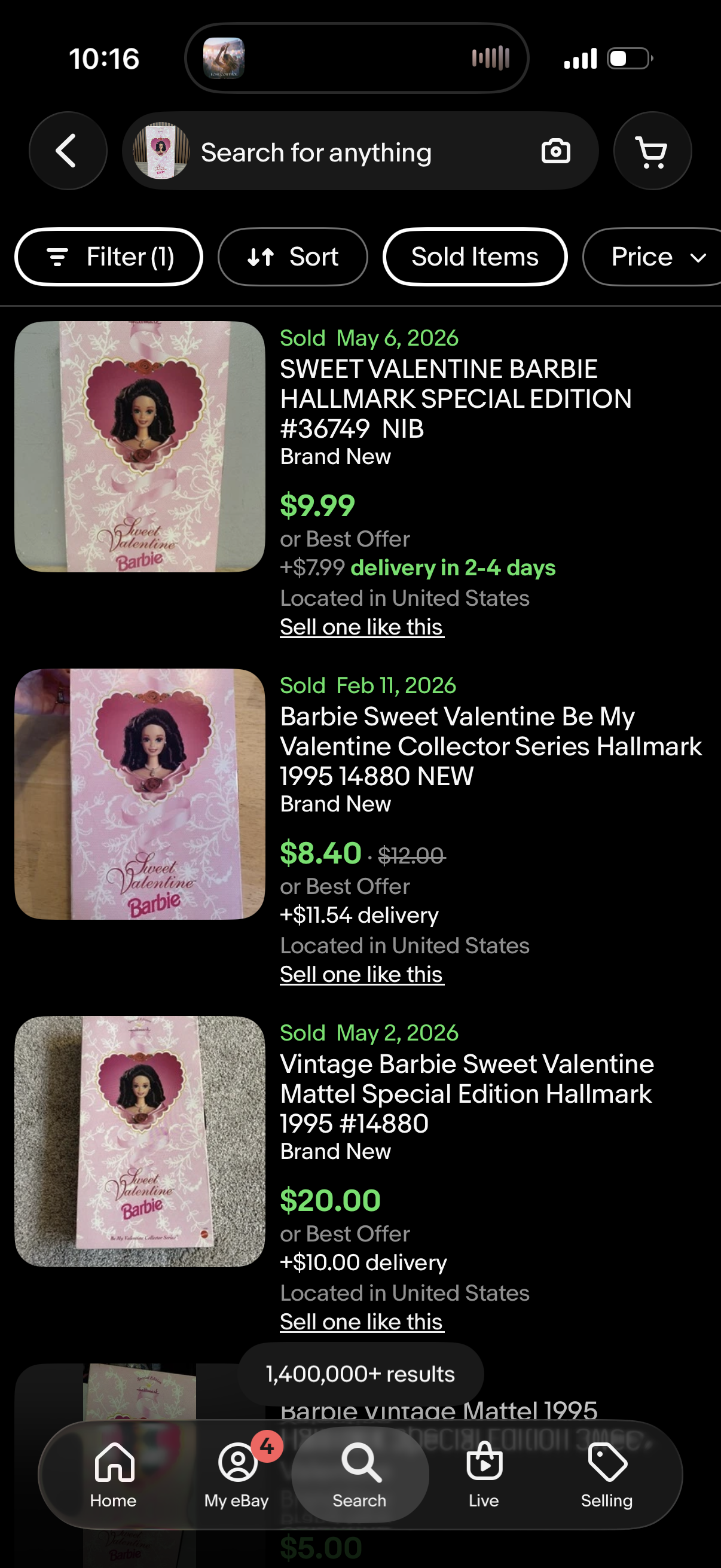 Sweet Valentine Barbie Hallmark Be My Valentine Collector Series Mattel 14880