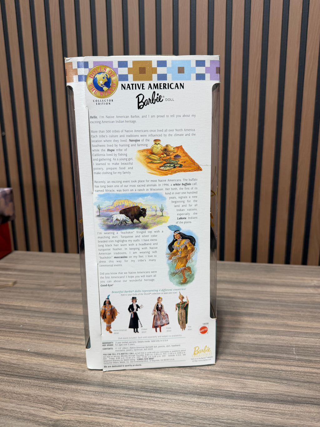 Native American Barbie Dolls of the World Fourth Edition 1997 Mattel 18558 NEW