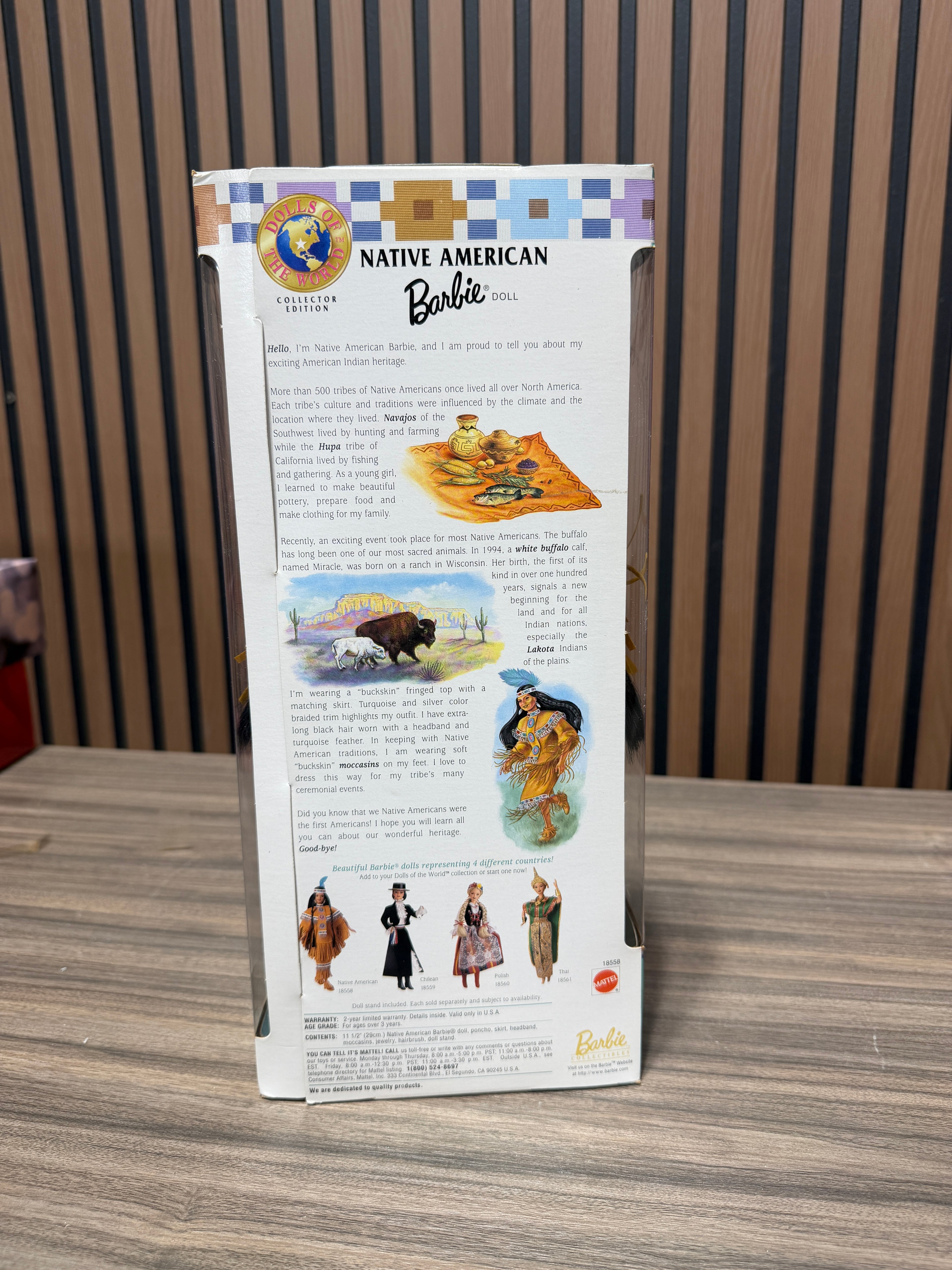 Native American Barbie Dolls of the World Fourth Edition 1997 Mattel 18558 NEW