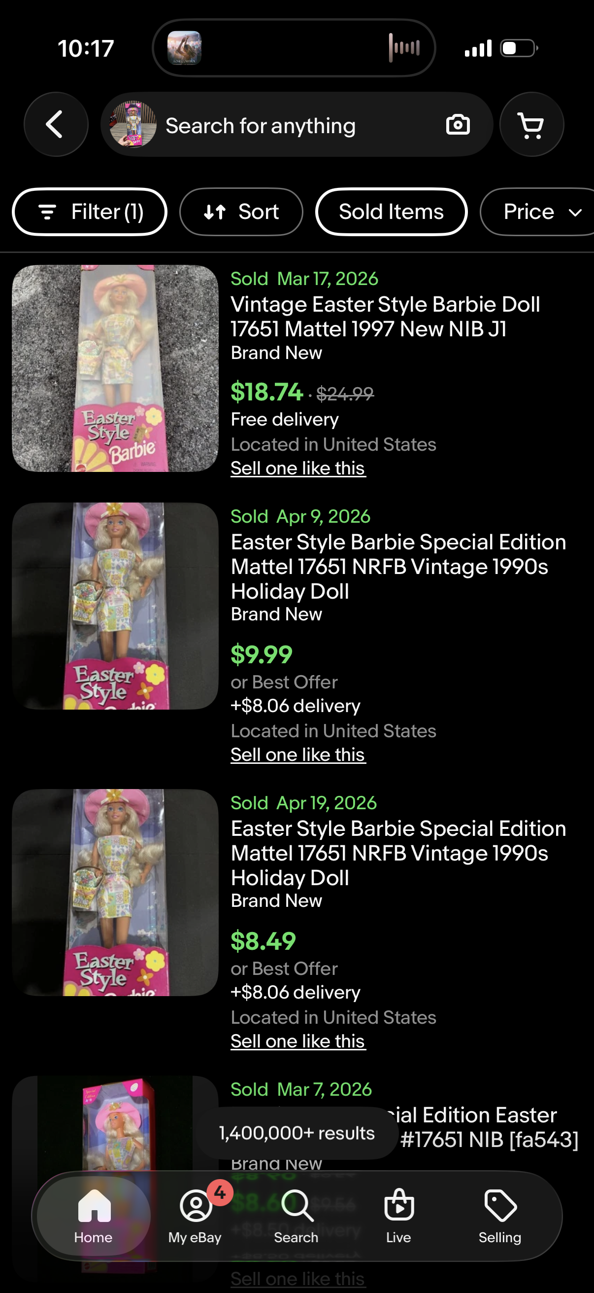 Easter Style Barbie Doll Special Edition 1997 Mattel 17651 NEW