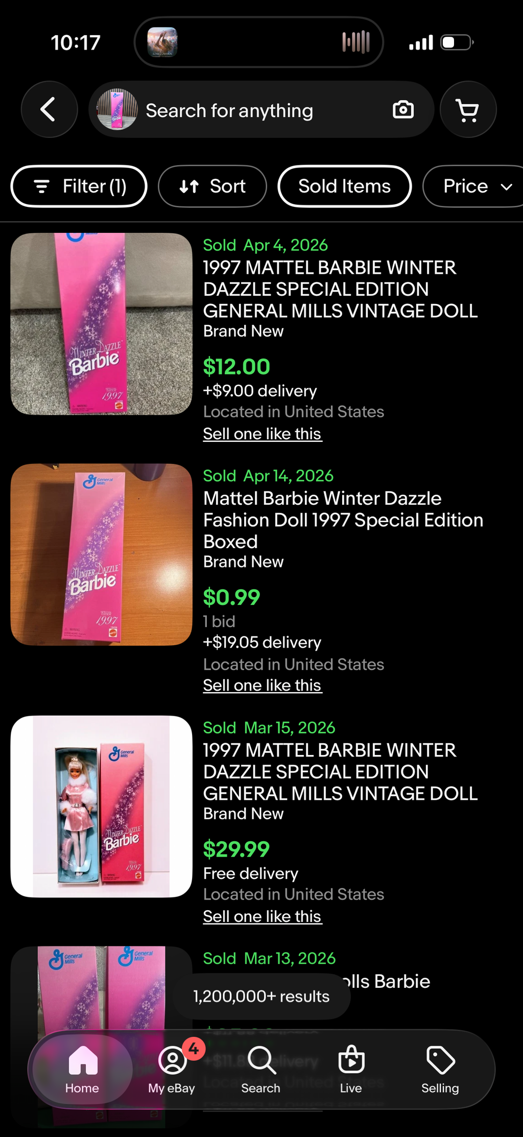 Winter Dazzle Barbie Doll General Mills Special Edition 1997 Mattel 18456 NEW