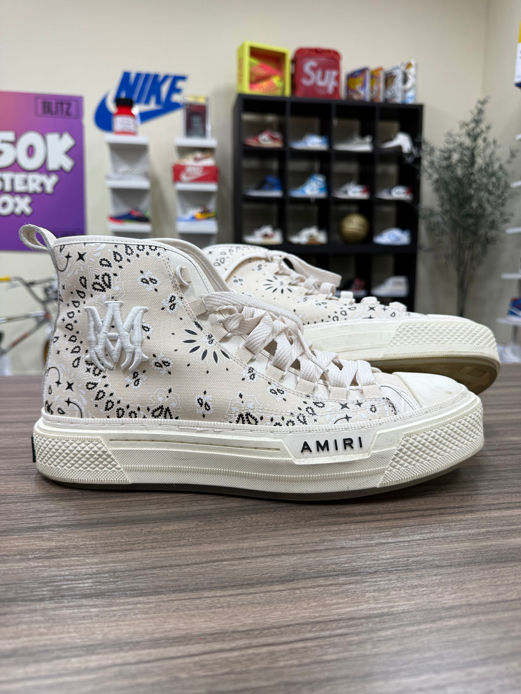 Amiri Court High 'Bandana - Alabaster' Sz 44