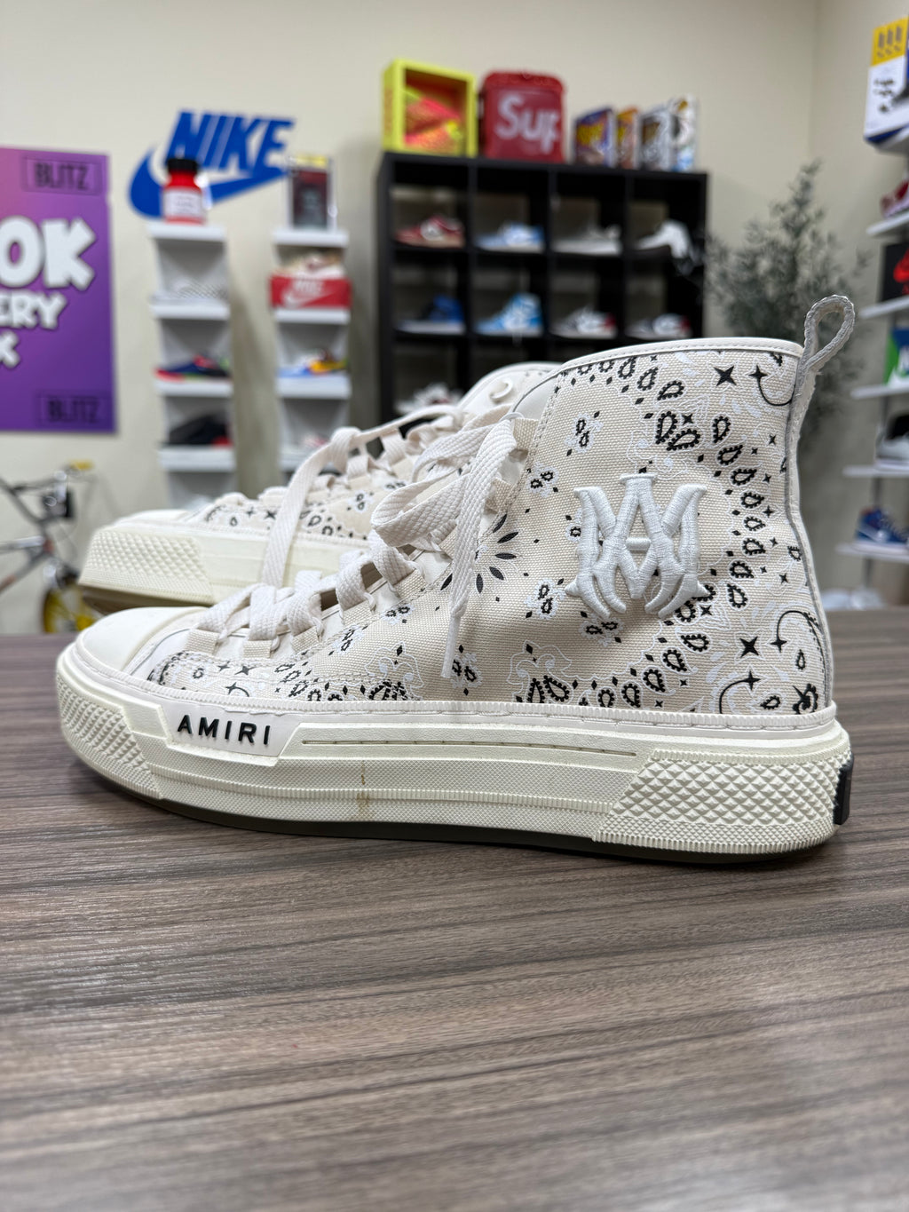 Amiri Court High 'Bandana - Alabaster' Sz 44