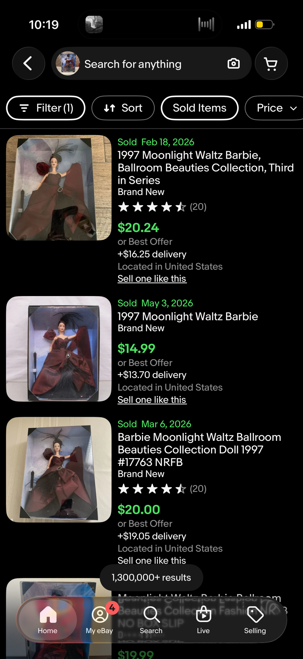 Moonlight Waltz Barbie Ballroom Beauties Collection 1997 Mattel 17763