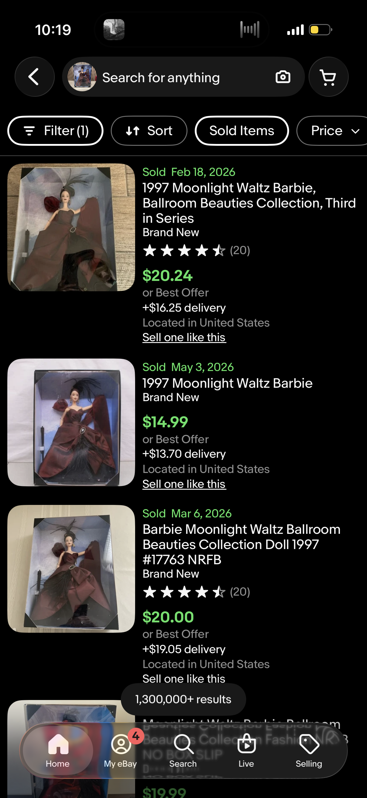 Moonlight Waltz Barbie Ballroom Beauties Collection 1997 Mattel 17763