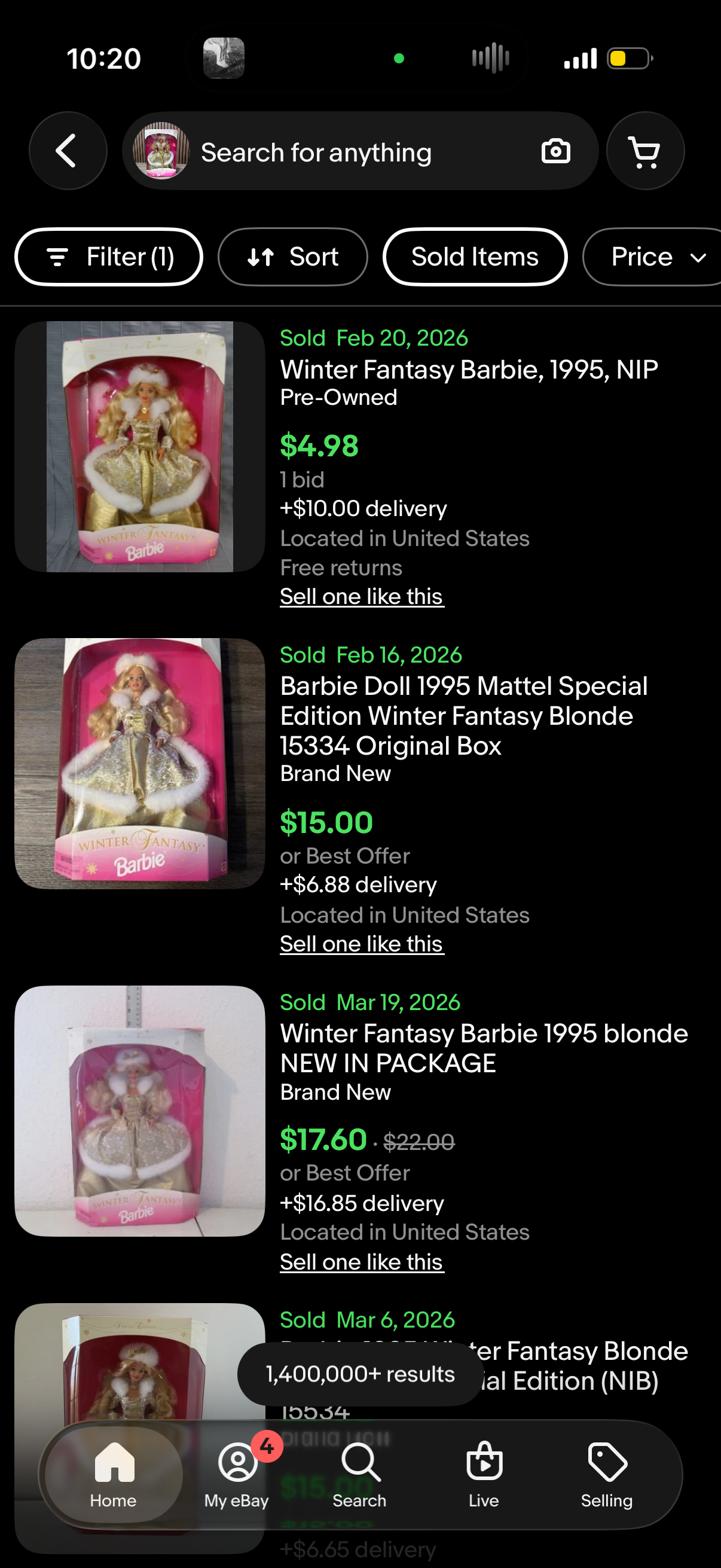 1995 Winter Fantasy Barbie Doll Blonde Special Edition Sam's Club Exclusive