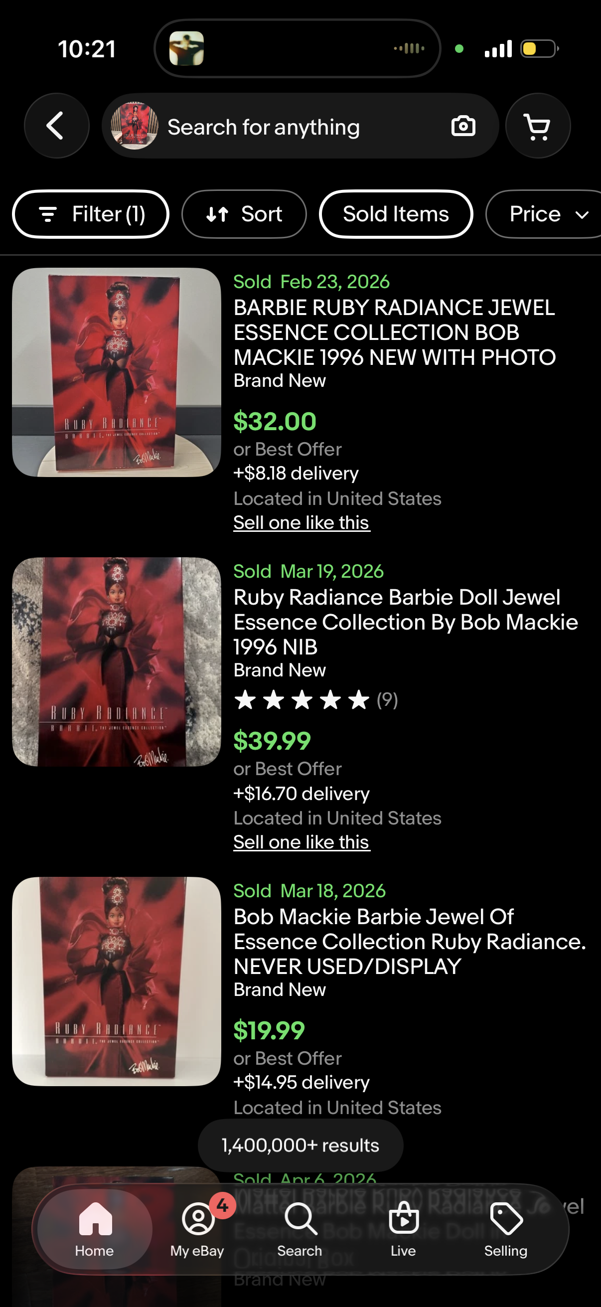 Ruby Radiance Barbie Doll by Bob Mackie 1996 Mattel #15520