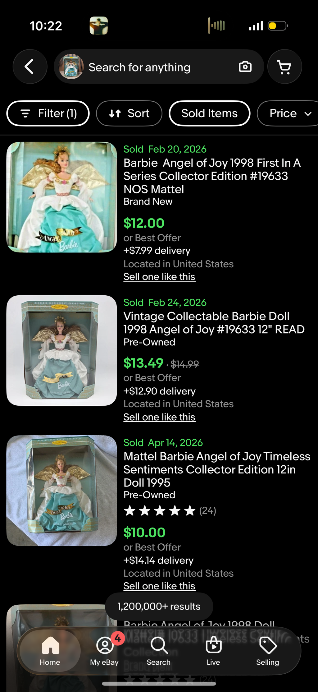 Angel of Joy Timeless Sentiments Collection Barbie Doll 1998 Mattel 19633