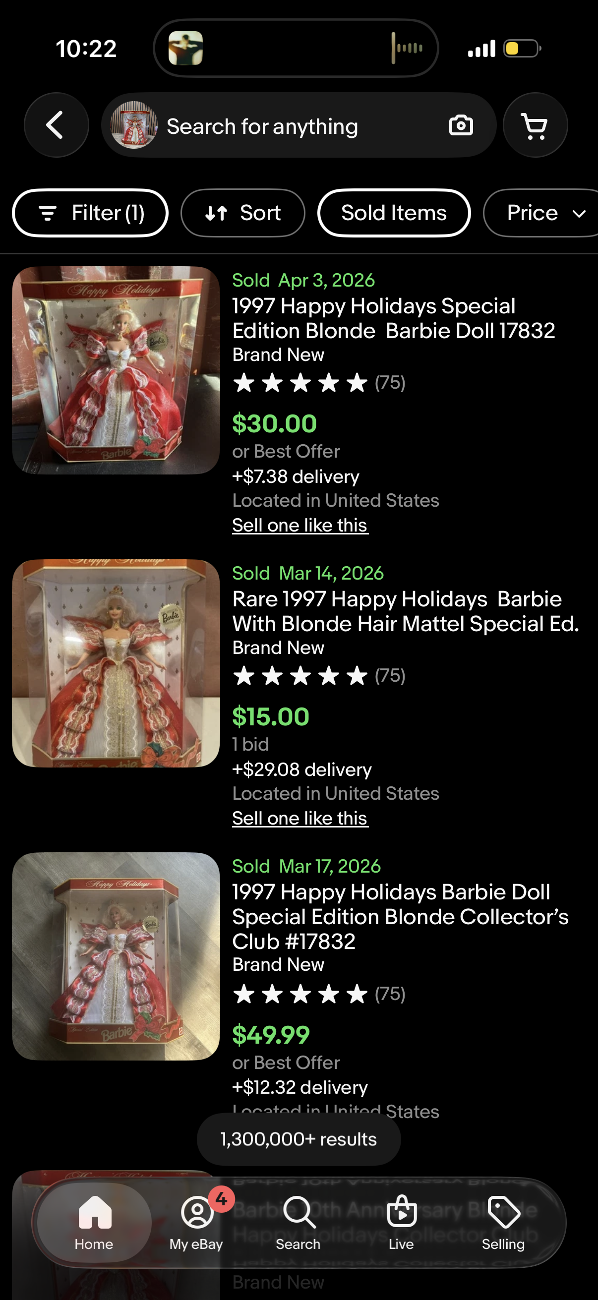 1997 Happy Holidays Special Edition Barbie Doll Mattel 17832