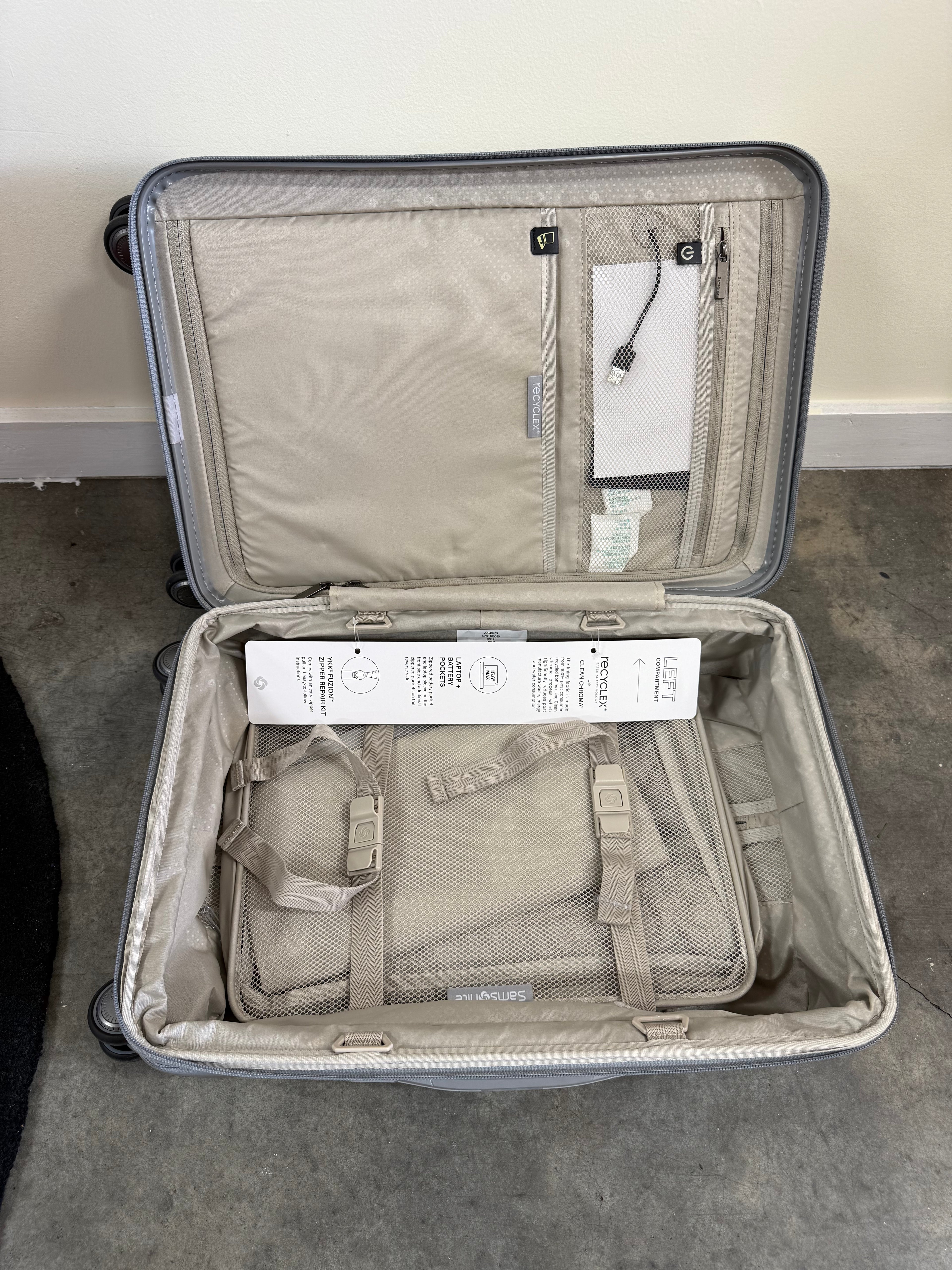 Samsonite Silhouette 17 Expandable Hardside Carry On Aluminum Silver