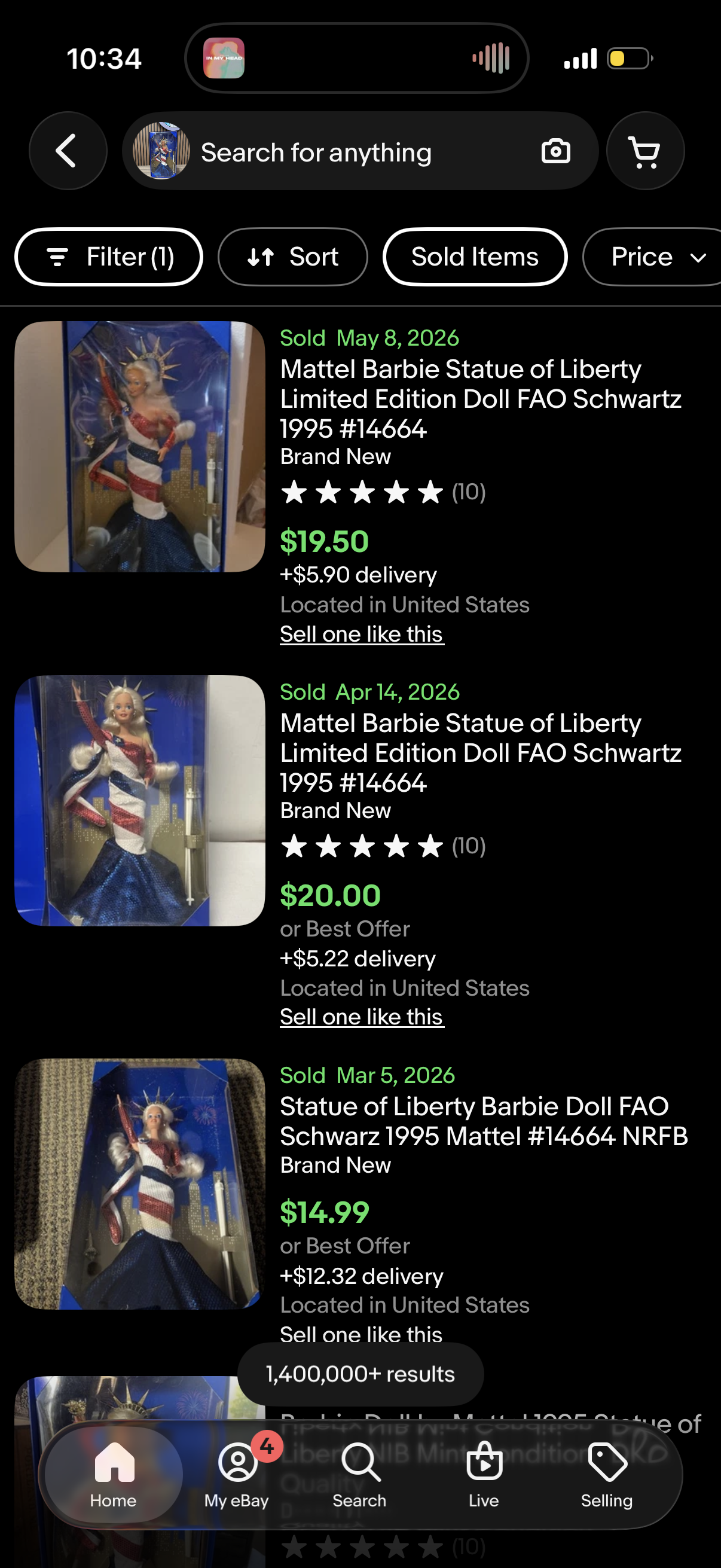 Statue of Liberty Barbie Doll FAO Schwarz Exclusive Limited Edition 1995 Mattel