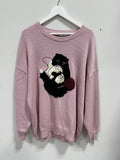 Aritzia Sunday Best Cat & Yarn Textured Knit Sweater - Pink - Size L