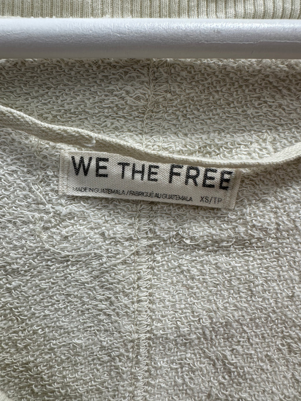 Free People We The Free Venice V-Neck Oversized Sweatshirt - Ivory - Size XS