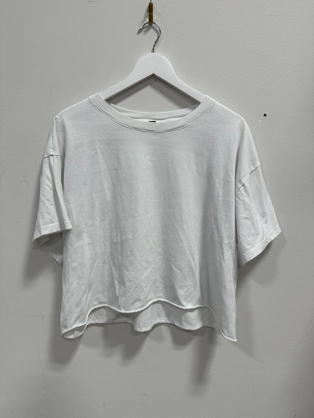 Wild Fable Boxy Short Sleeve Crewneck Cropped Tee - Solid White - Size XXL