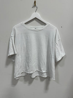 Wild Fable Boxy Short Sleeve Crewneck Cropped Tee - Solid White - Size XXL