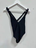 Free People Mare Perpetua Twist Cross Back One Piece Swimsuit - Black