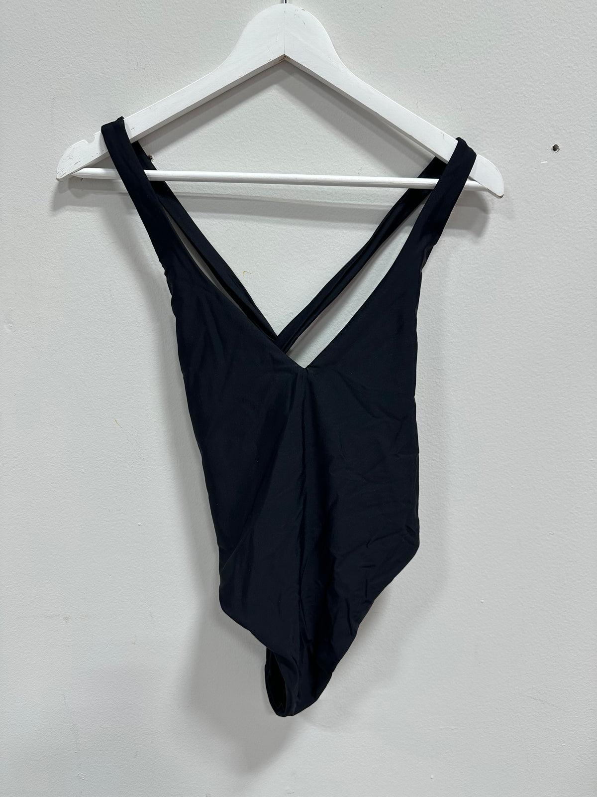 Free People Mare Perpetua Twist Cross Back One Piece Swimsuit - Black