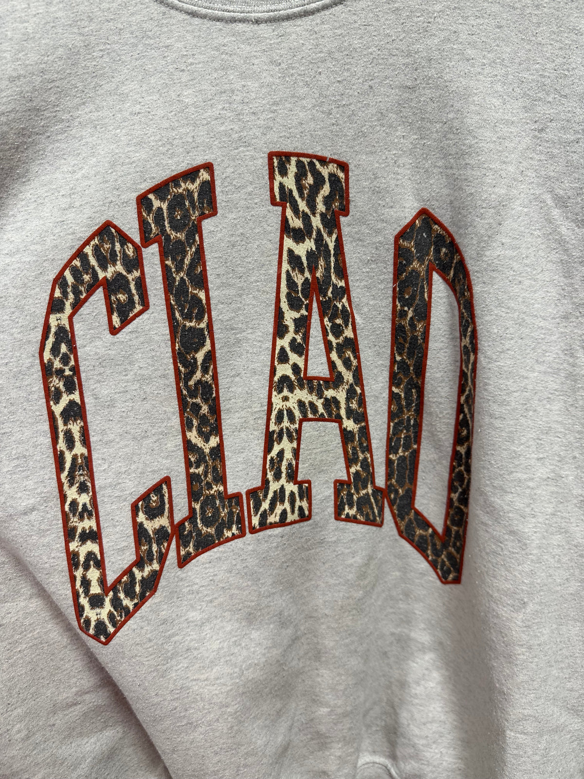 By Anthropologie Ciao Leopard Print Graphic Oversized Sweatshirt - Grey - Large