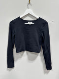 Aritzia Babaton Contour Crew Cropped Longsleeve Black Top Large L