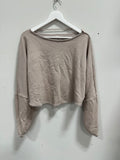 We The Free "to the east" Cropped Sweatshirt Taupe Large