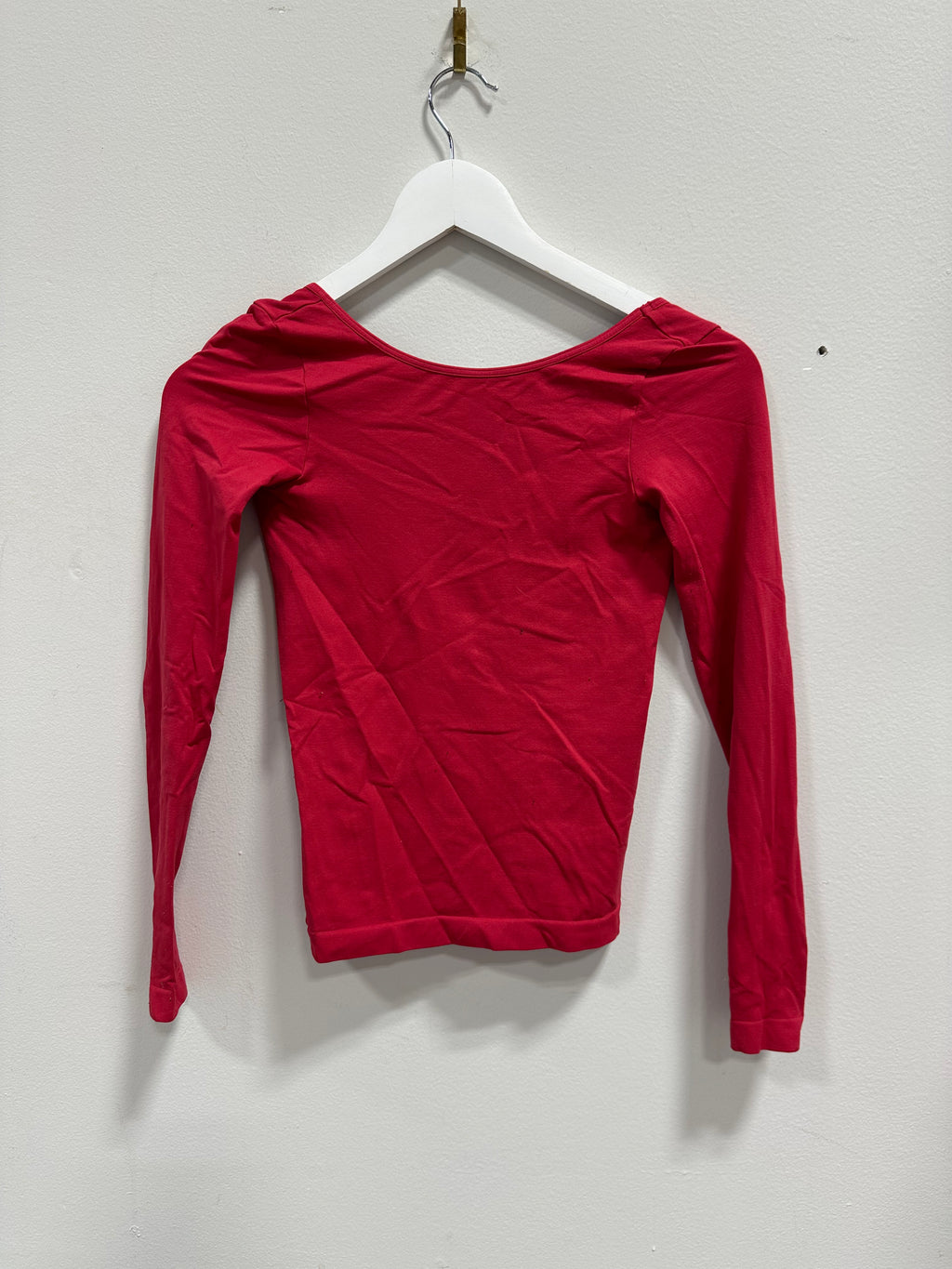 Free People Intimately Low Back Seamless Long Sleeve Top Red XS/S