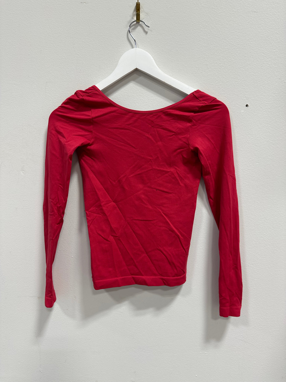 Free People Intimately Low Back Seamless Long Sleeve Top Red XS/S