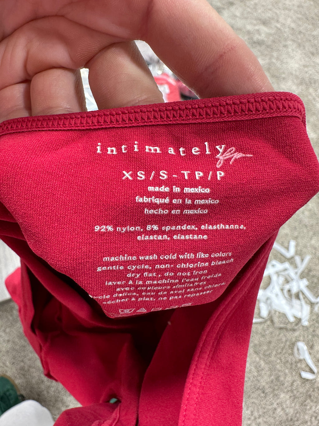 Free People Intimately Low Back Seamless Long Sleeve Top Red XS/S