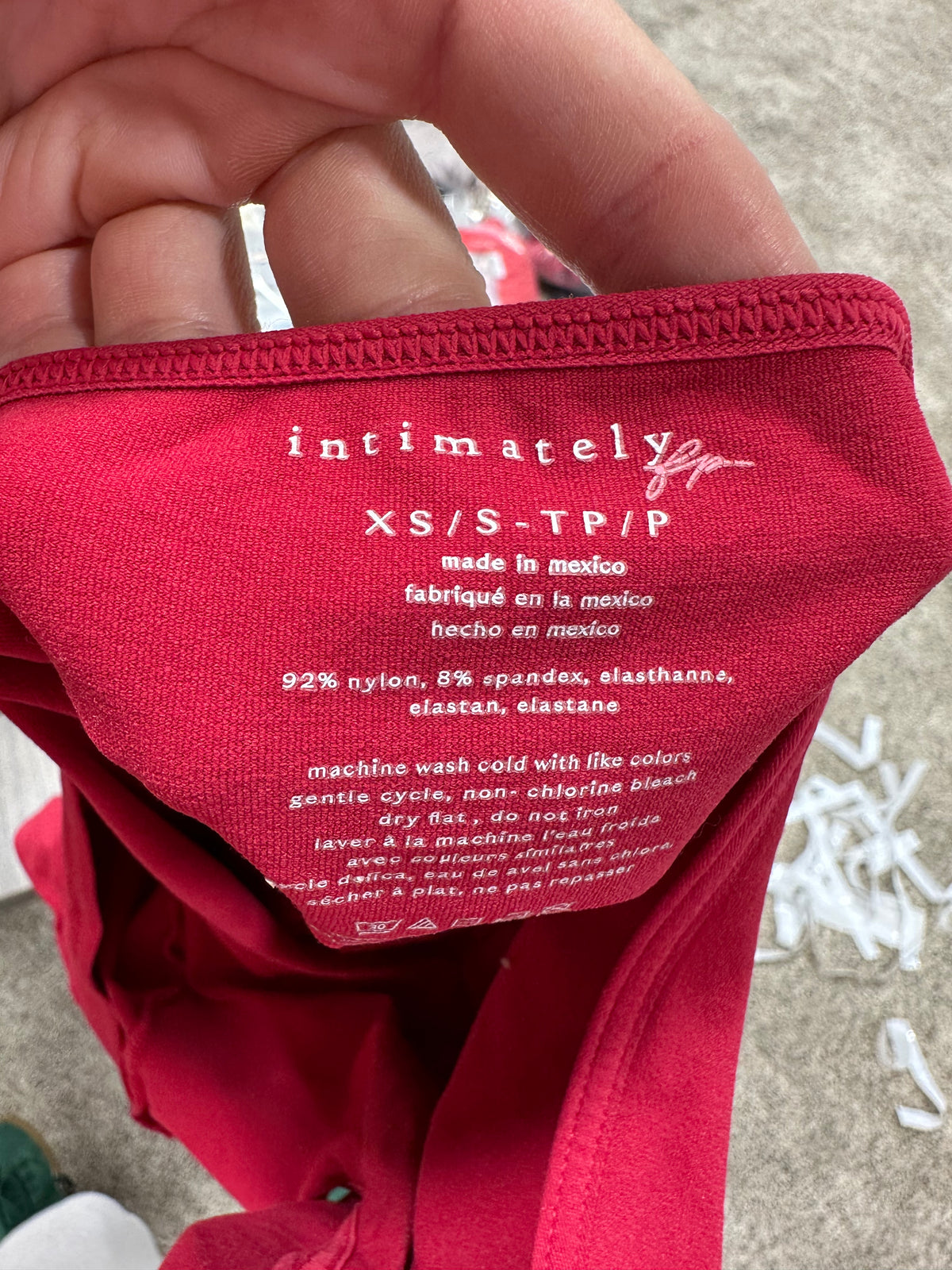 Free People Intimately Low Back Seamless Long Sleeve Top Red XS/S
