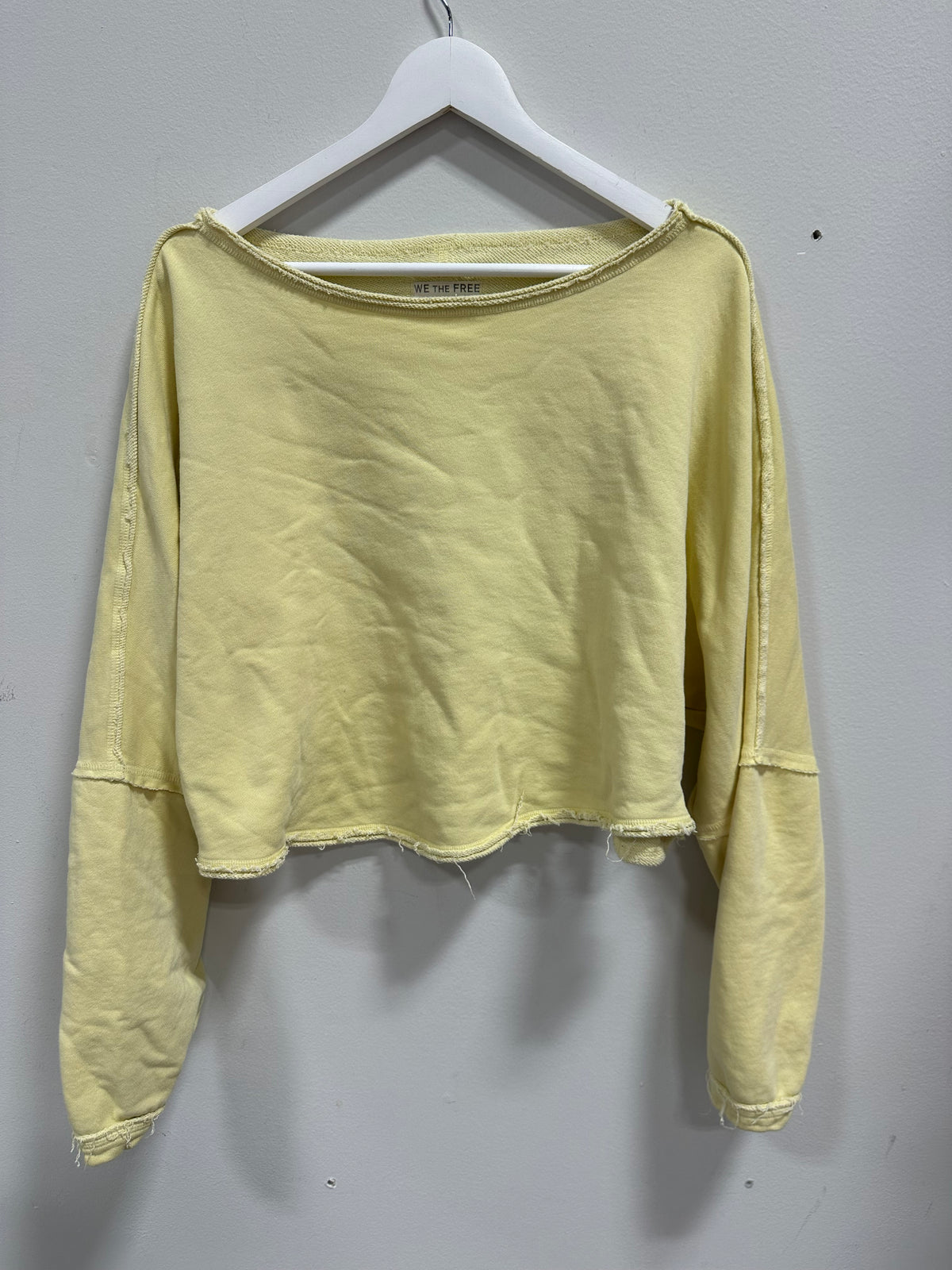 We The Free Yellow To The East Cropped Sweatshirt  L