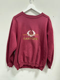 Vintage Santorini Greek Islands Embroidered Crewneck Sweatshirt Maroon Large L