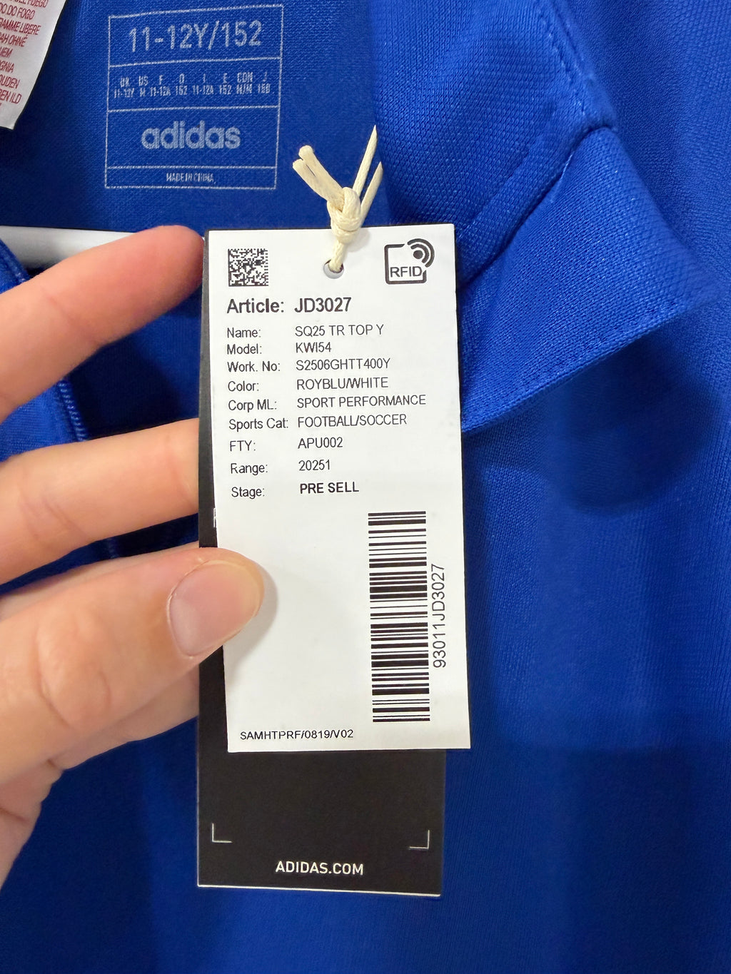 Adidas Squadra 25 Training Top Youth Sz M (11-12Y)