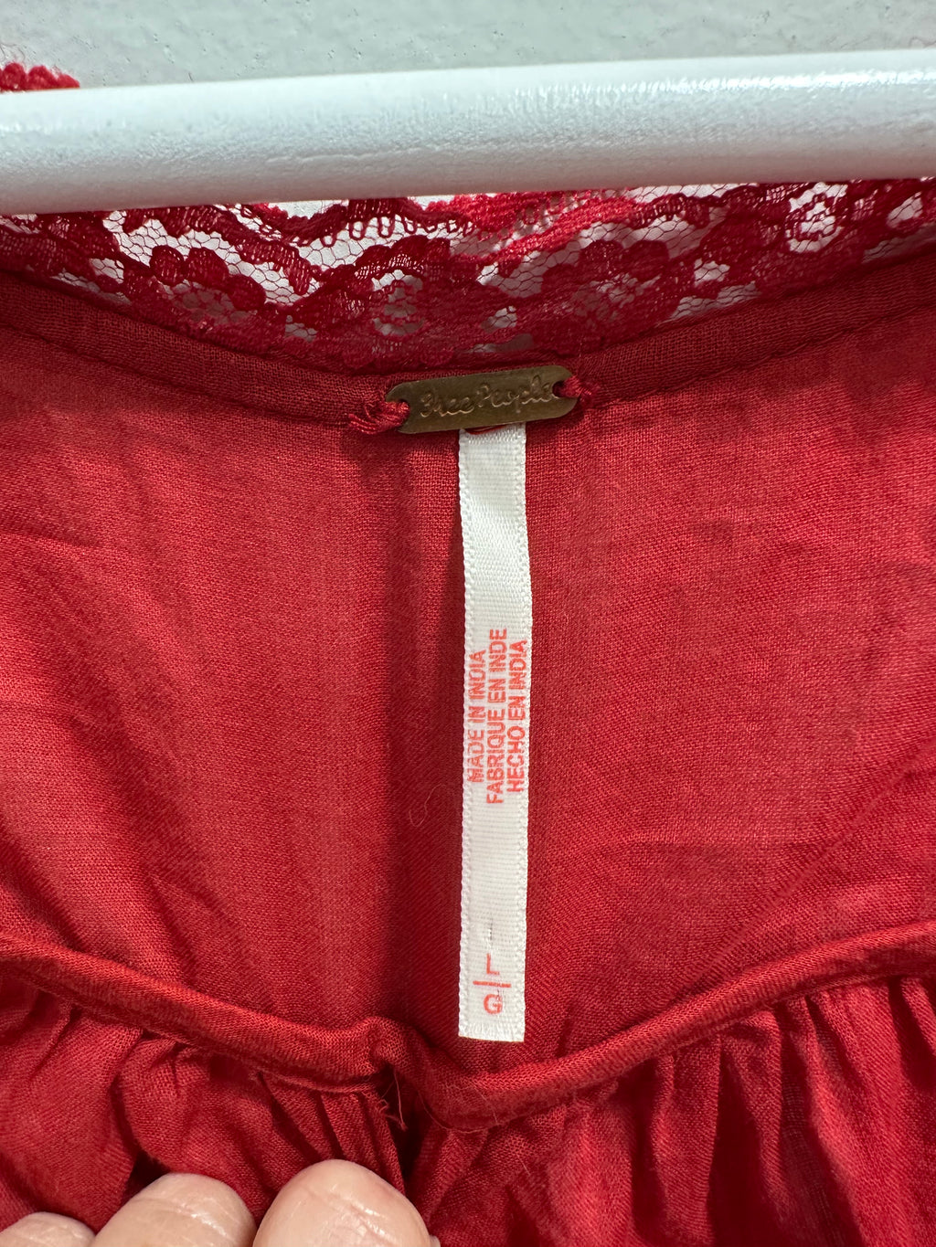 Free People Forevermore Long-Sleeve Boho Blouse Syrah Red Size L
