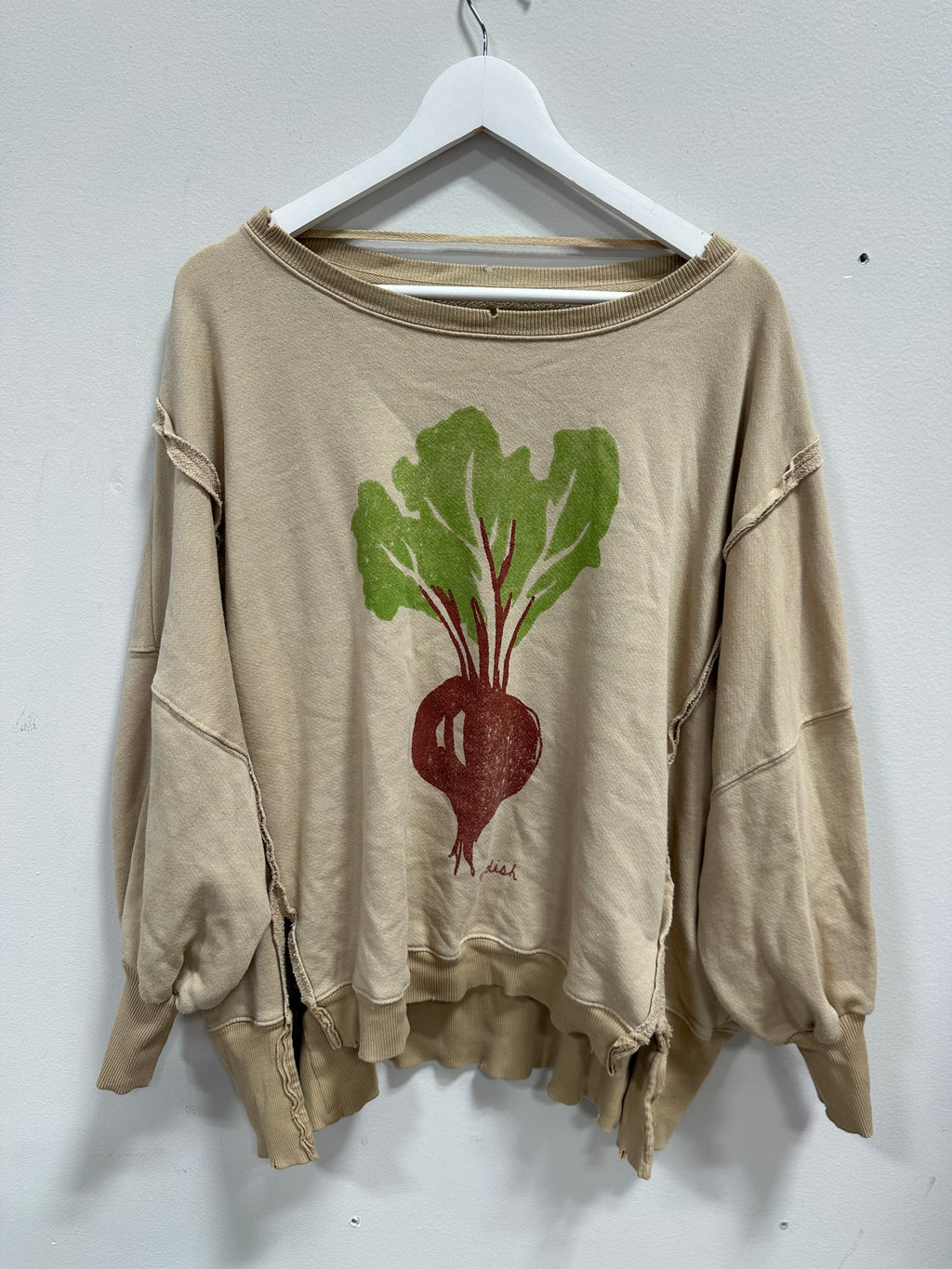 Free People We The Free Graphic Camden Radish Combo Pullover Sweatshirt Size M