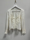 Free People Forevermore Long-Sleeve Boho Blouse Ivory White Size L