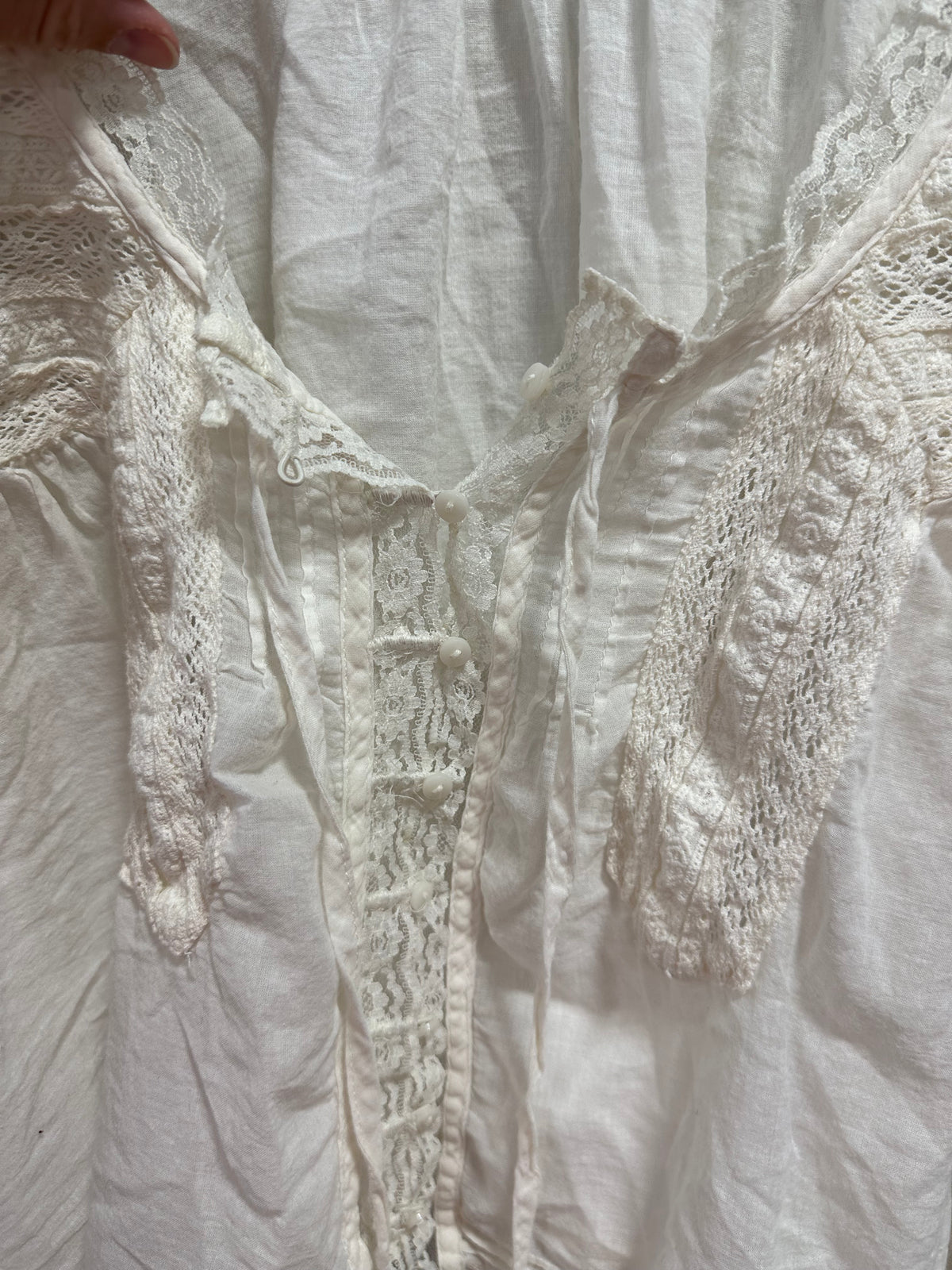 Free People Forevermore Long-Sleeve Boho Blouse Ivory White Size L