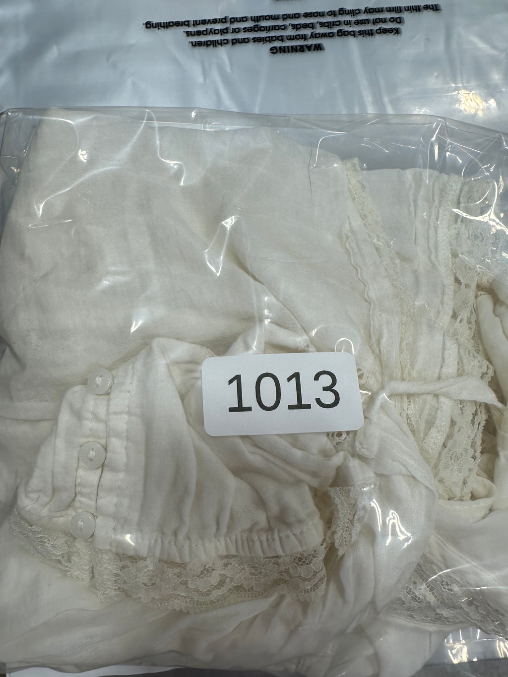 Free People Forevermore Long-Sleeve Boho Blouse Ivory White Size L