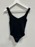 Intimately Free People Clean Lines Seamless V-Neck Bodysuit Black Size M