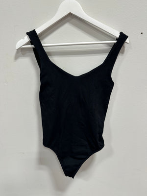 Intimately Free People Clean Lines Seamless V-Neck Bodysuit Black Size M