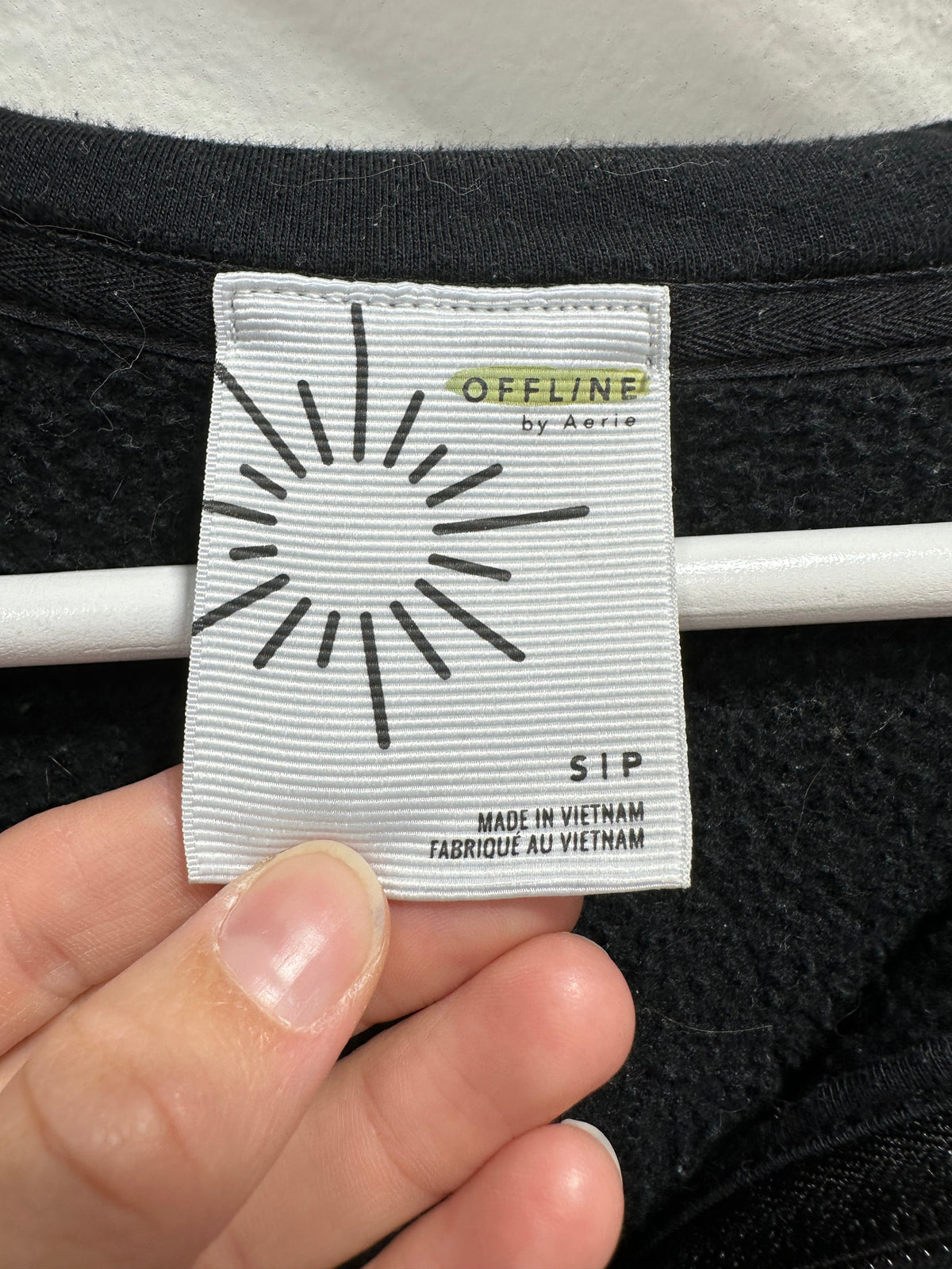 OFFLINE by Aerie Seamed Panel Full-Zip Hooded Sweatshirt True Black Size S