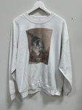 Vintage Henriette Ronner-Knip A Kitten Chasing A Butterfly Graphic Sweatshirt White XL