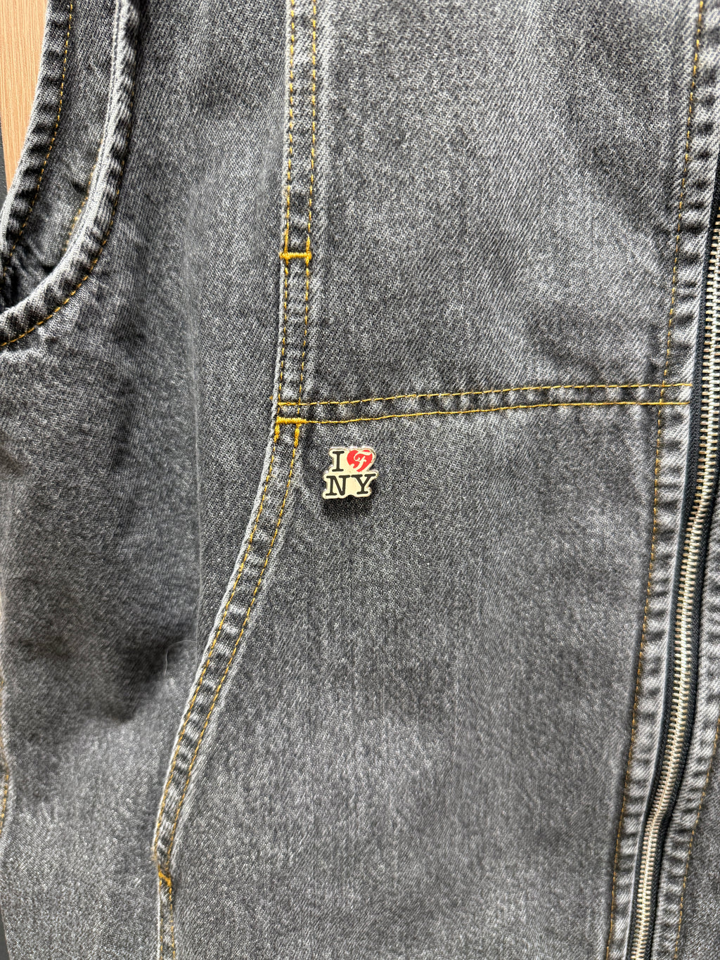 FiveFourFive Zip Denim Vest Sz M