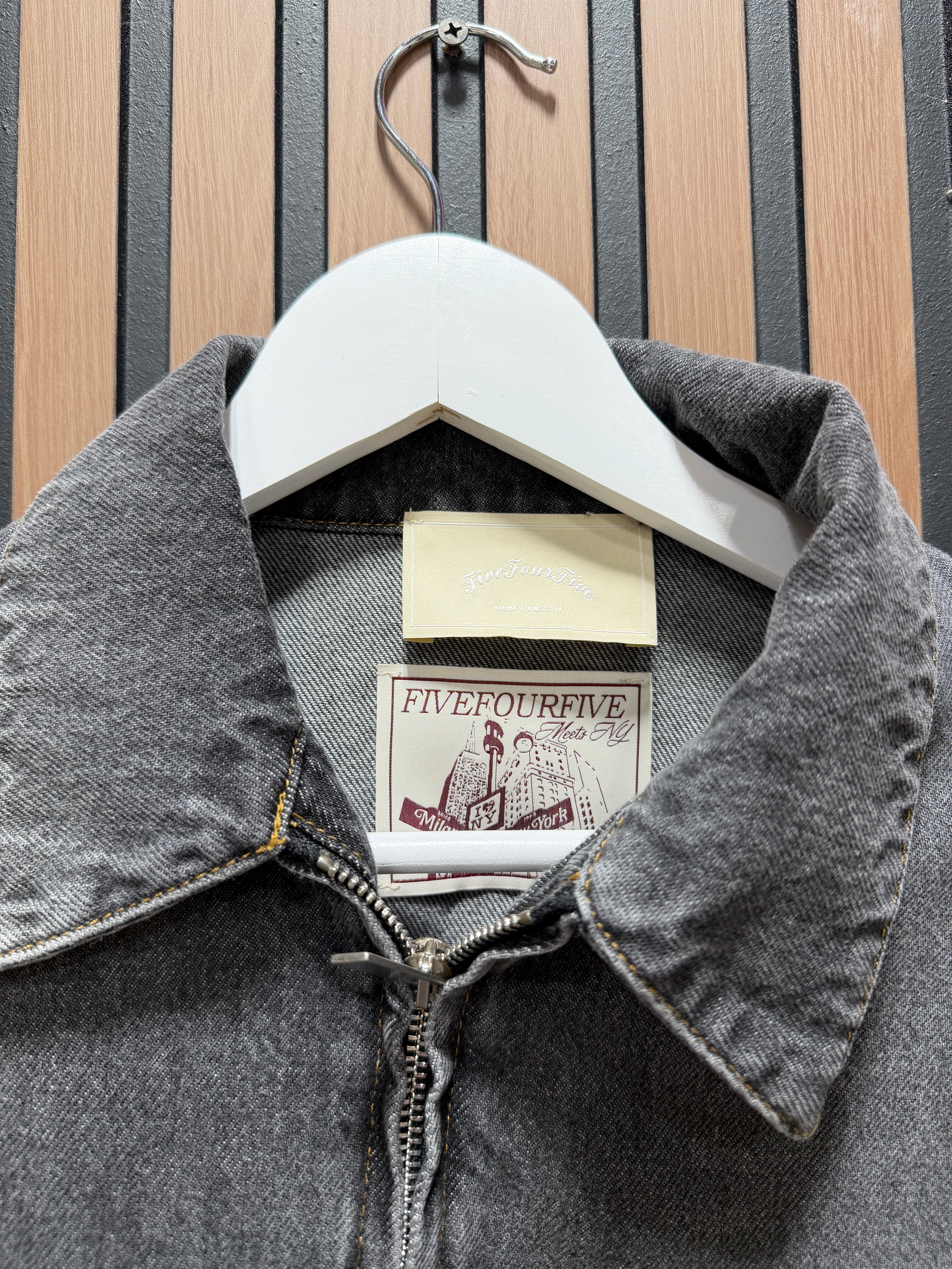 FiveFourFive Denim Zip Jacket Sz M