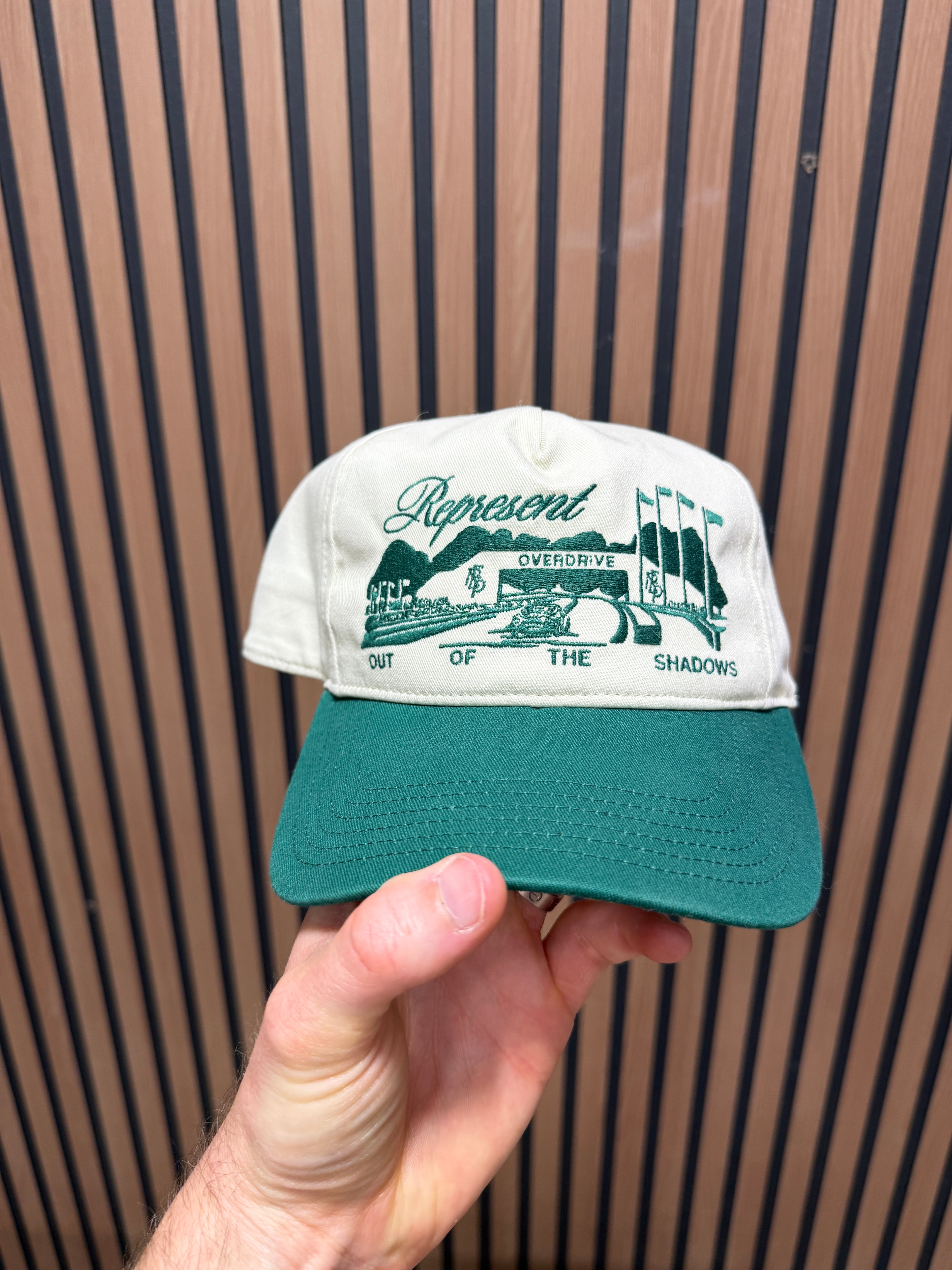 Represent Raceway Embroidered Cotton cap - Off White