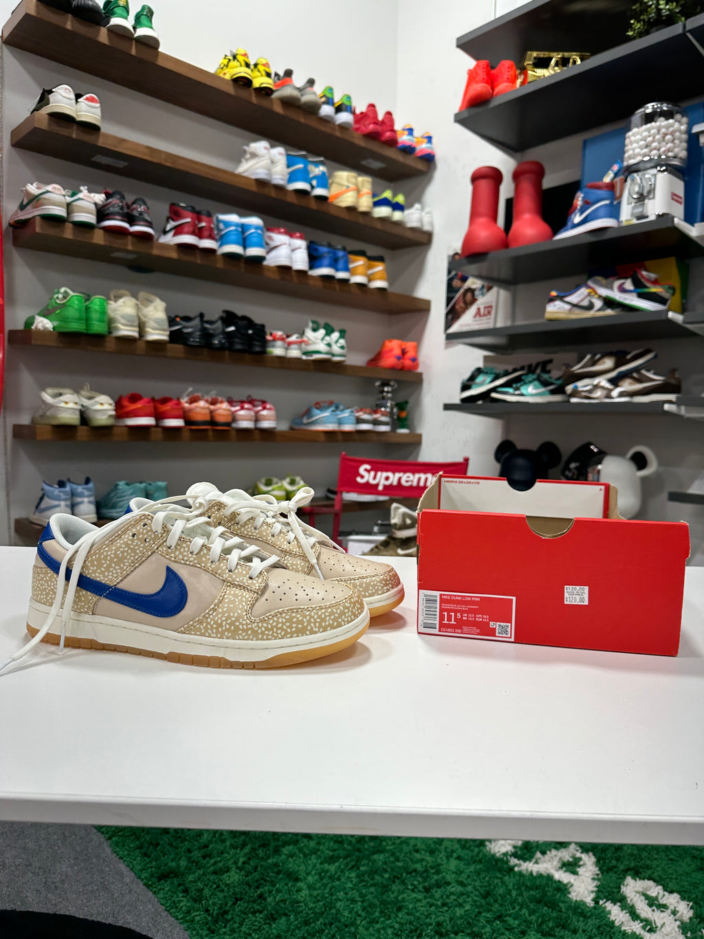 Nike Dunk Low Sesame Bagel Sz 11.5 Cut Box Top