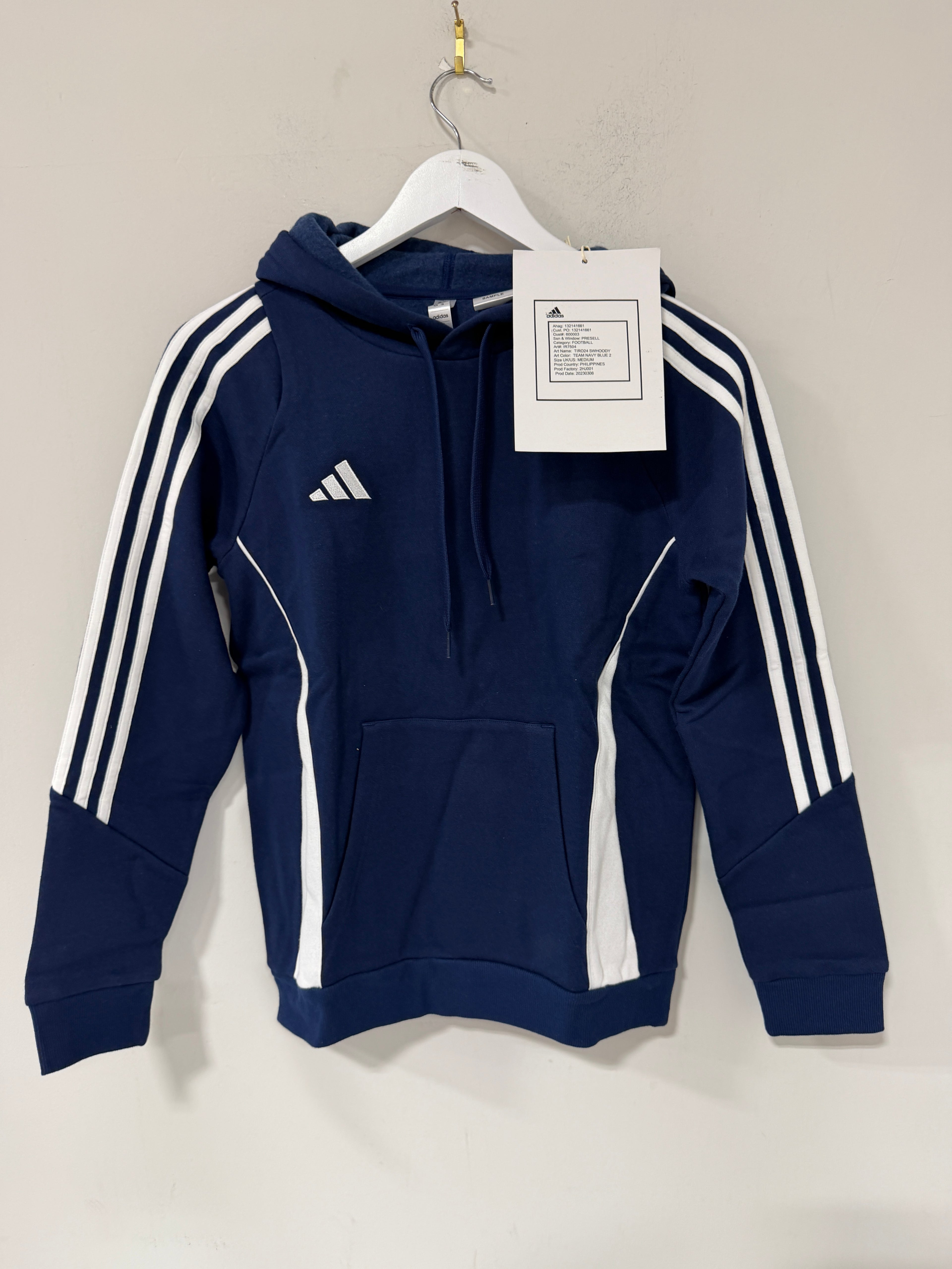 Tiro 24 Sweat Hoodie Kids Team Navy Blue/White